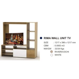 MEJA TV RIMA WALL UNIT - RIVIERA EICHI OAK & WHITE MELODY
